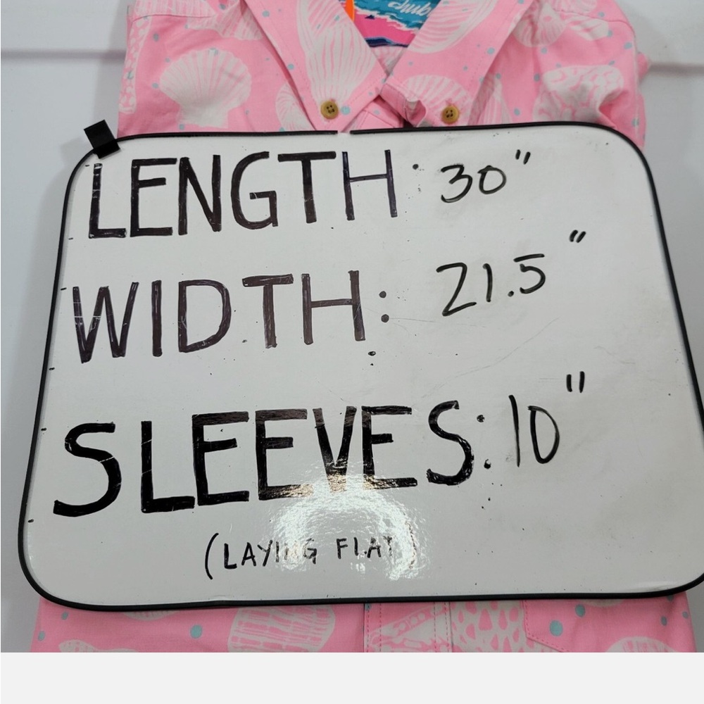 Chubbies Mens Button Pullover Shirt Seashells Pin… - image 2